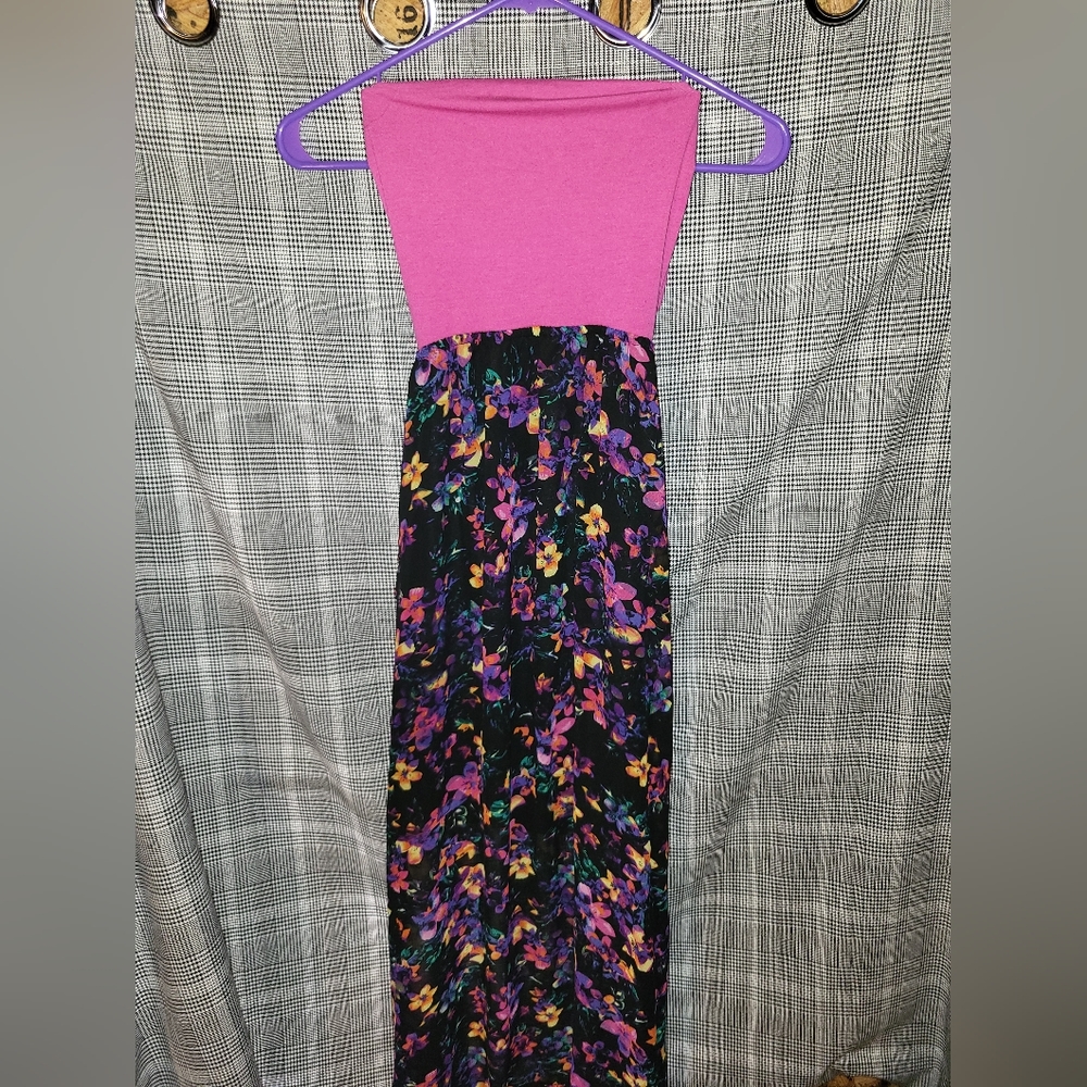 Pink/black - maxi dress - small